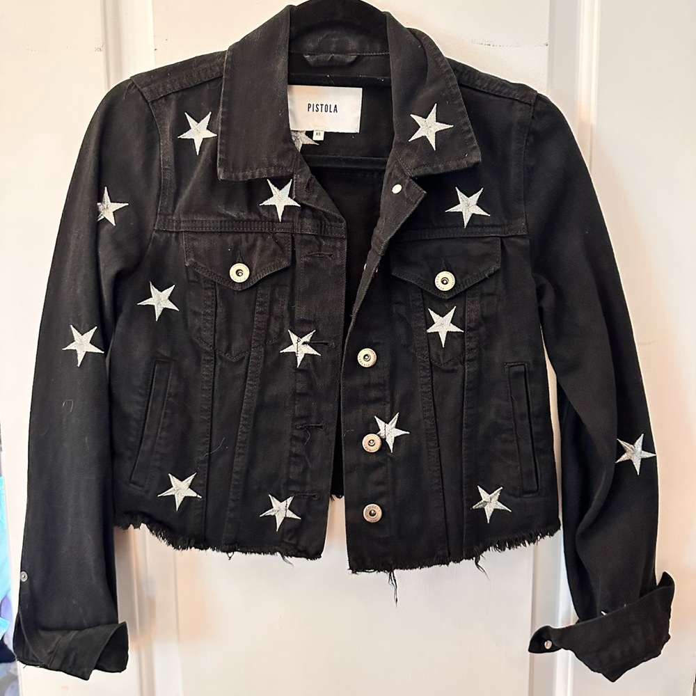 Pistola black and silver star Jean jacket xsmall